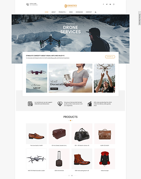 响应式无人机外贸企业网站模板